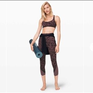 [8] 2019 Lululemon Free To Be Bra (Wild) & Time To Sweat Crop 23” 2PC Set